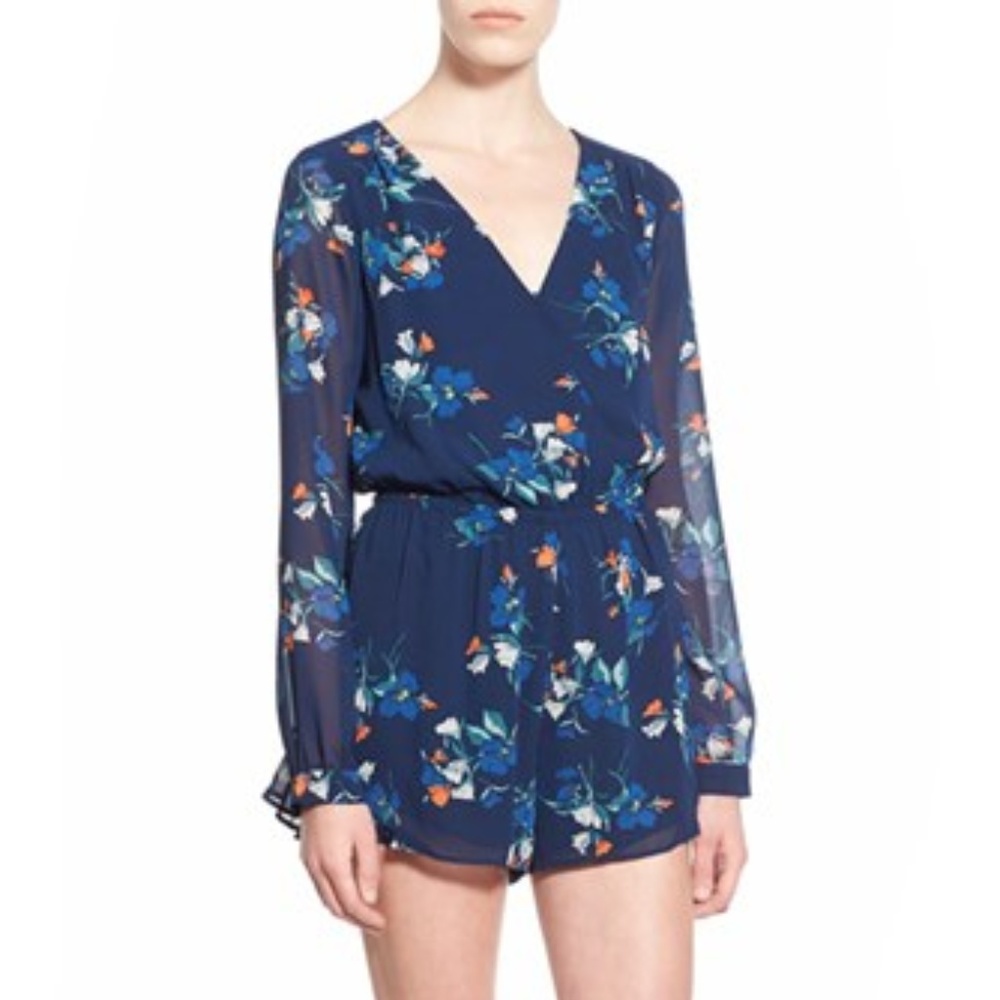 ASTR floral surplice romper